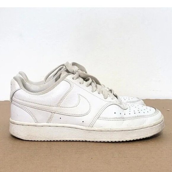 Nike Court Vision White Leather Sneakers Womens Size 6 Athletic Shoes CD5434-100 - Picture 10 of 12